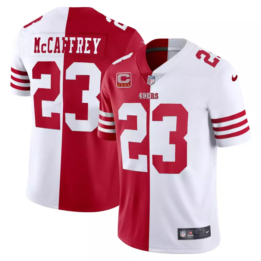 Christian McCaffrey 23 San Francisco 49ers Red All Stitched Vapor Jersey | 2023 Youth Edition | Fan Gear | For Men, Women & Youth