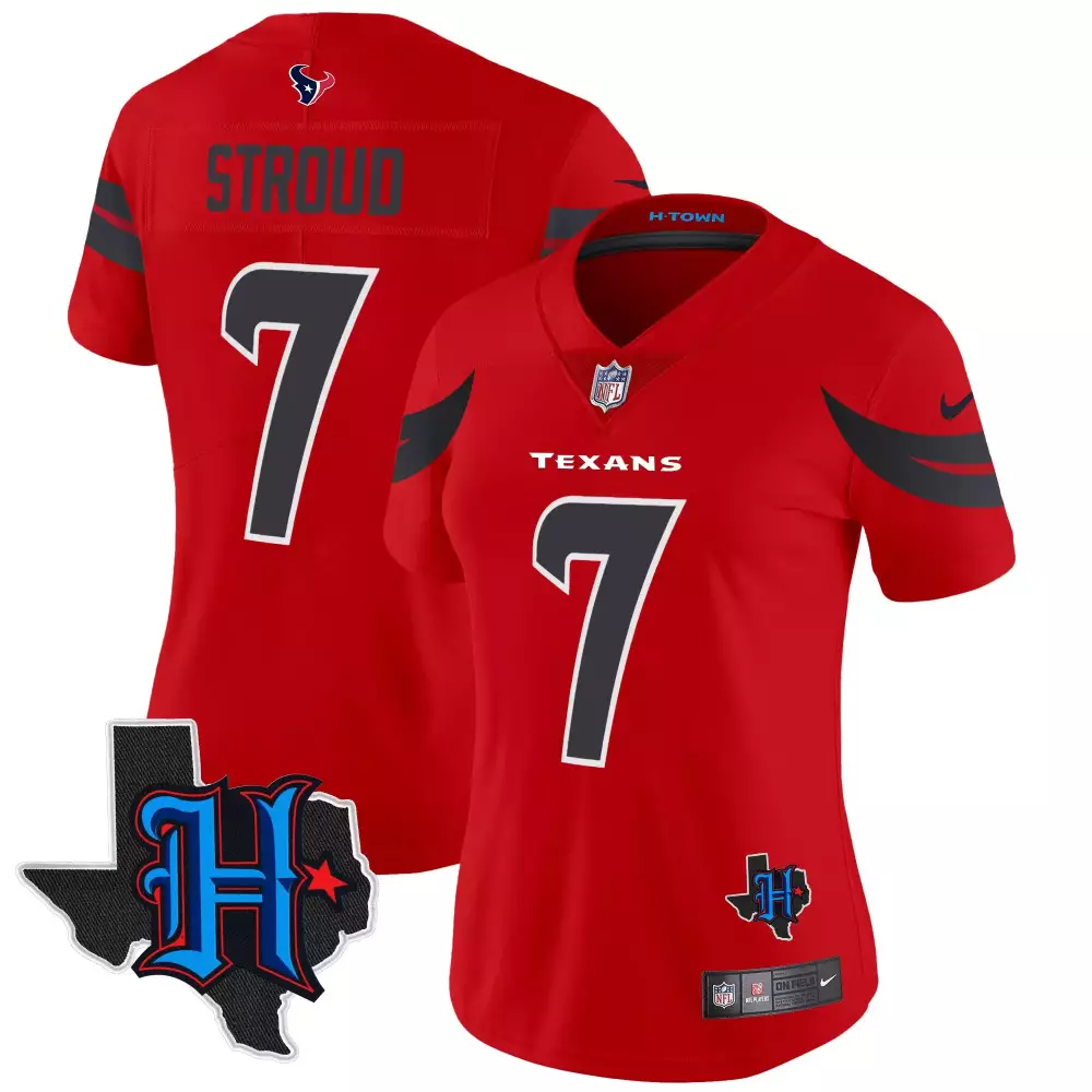 CJ Stroud 7 Houston Texans Women's Red Vapor Limited Jersey | 2024 | All Stitched Fan Gear | For Men, Women & Youth