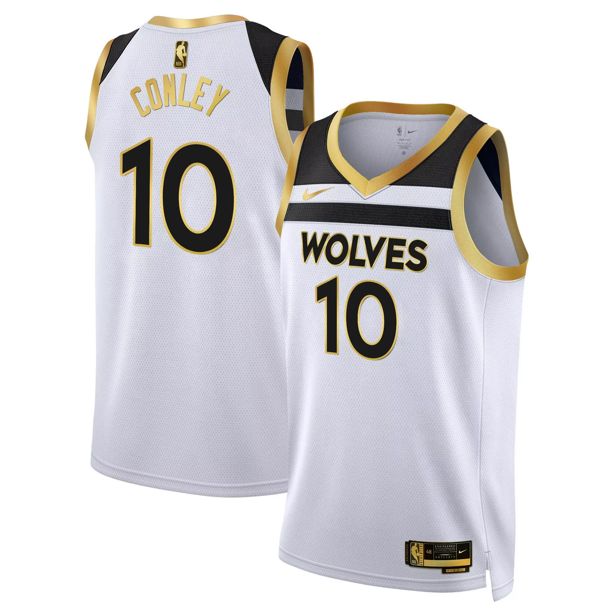 conley 10 minnesota timberwolves white all stitched jersey name patch men s style 2024
