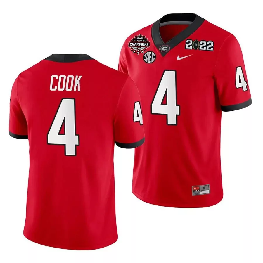 Cook 4 Georgia Bulldogs 2022 Red All Stitched Vapor Jersey | National Champions | Limited Edition Fan Gear for Men, Women & Youth