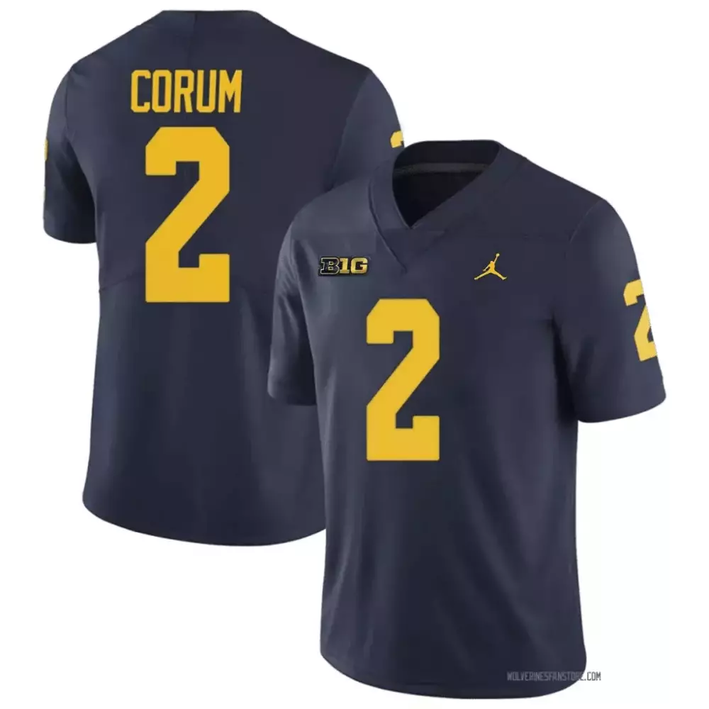 Corum 2 Michigan Wolverines Yellow All Stitched Youth Jersey Name Patch 2023 Rose Bowl Game