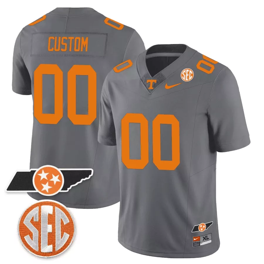 custom 00 tennessee volunteers 2023 men s all stitched vapor jersey orange sec edition