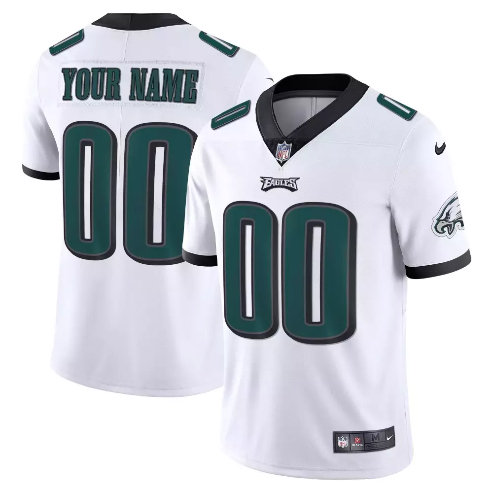 custom name number eagles white all stitched vapor jersey nfl 2023 men s edition