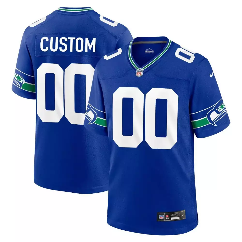 custom seattle seahawks blue jersey all stitched vapor nfl fan apparel