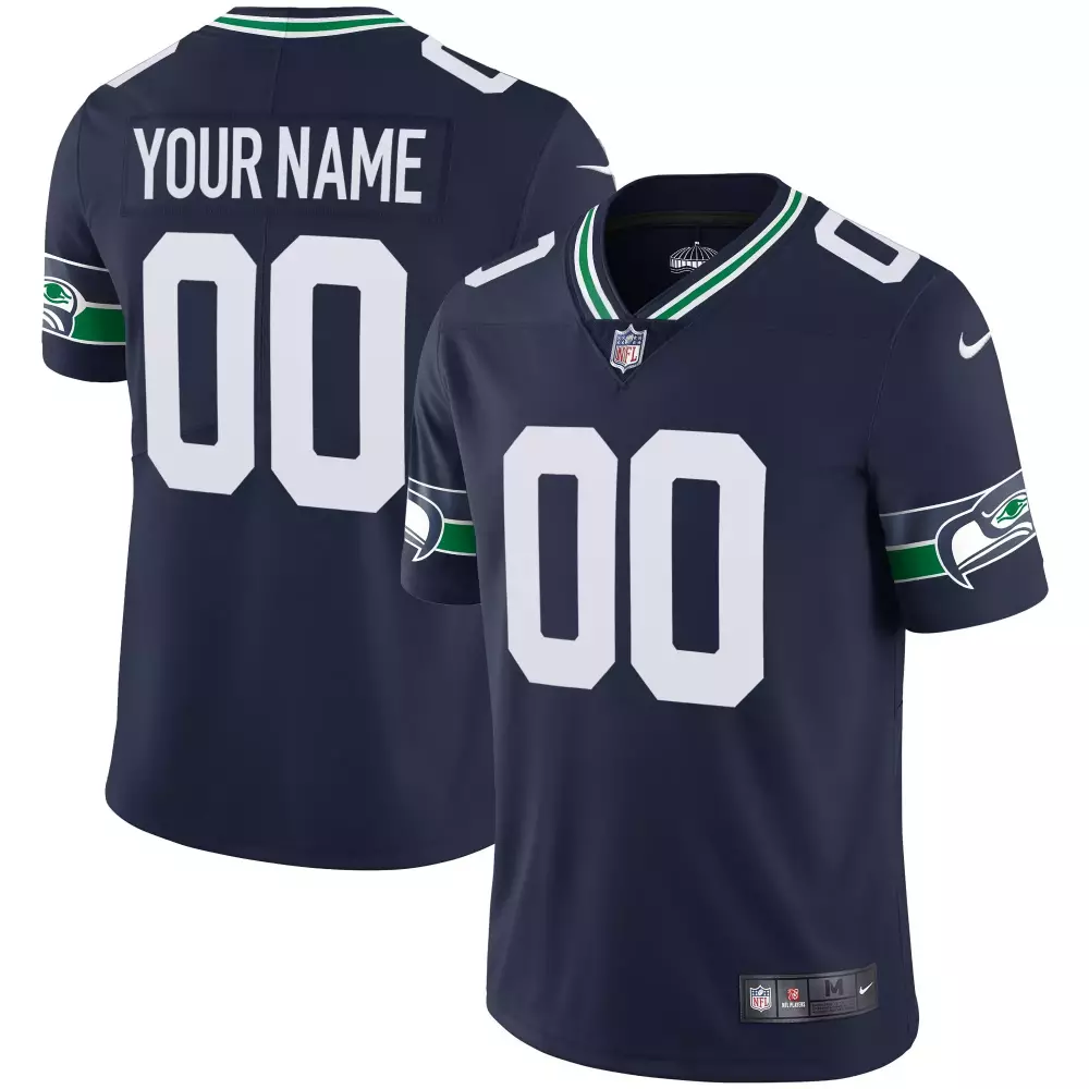 Custom Seattle Seahawks Jersey | Blue & White All Stitched Vapor 2023 Edition | For Men, Women & Youth