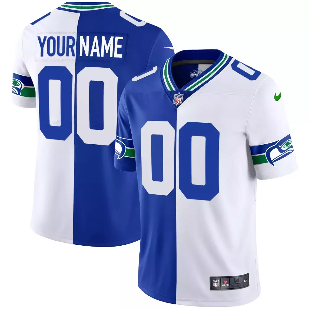 Custom Seattle Seahawks Jersey | Blue & White All Stitched Vapor 2023 Edition | For Men, Women & Youth