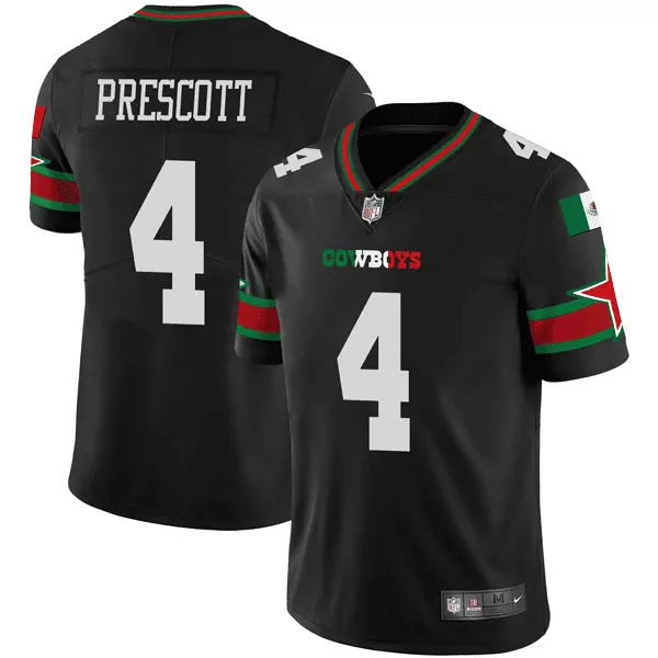 dak prescott 4 dallas cowboys black vapor jersey all stitched 2023