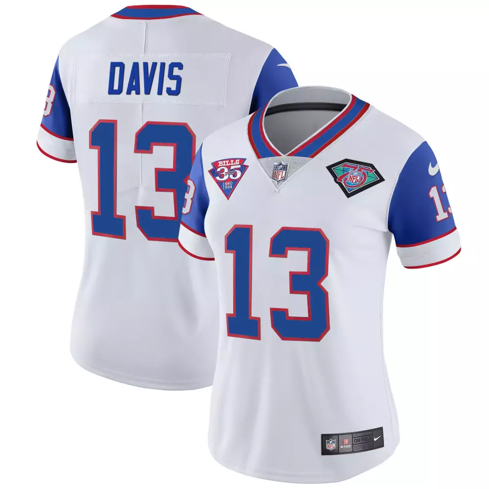 davis 13 buffalo bills women s all stitched vapor jersey 2023 red blue design