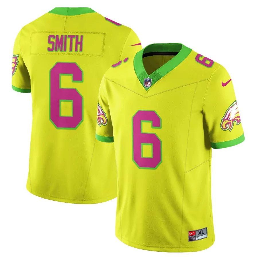 devonta smith 6 philadelphia eagles city edition vapor limited jersey yellow all stitched