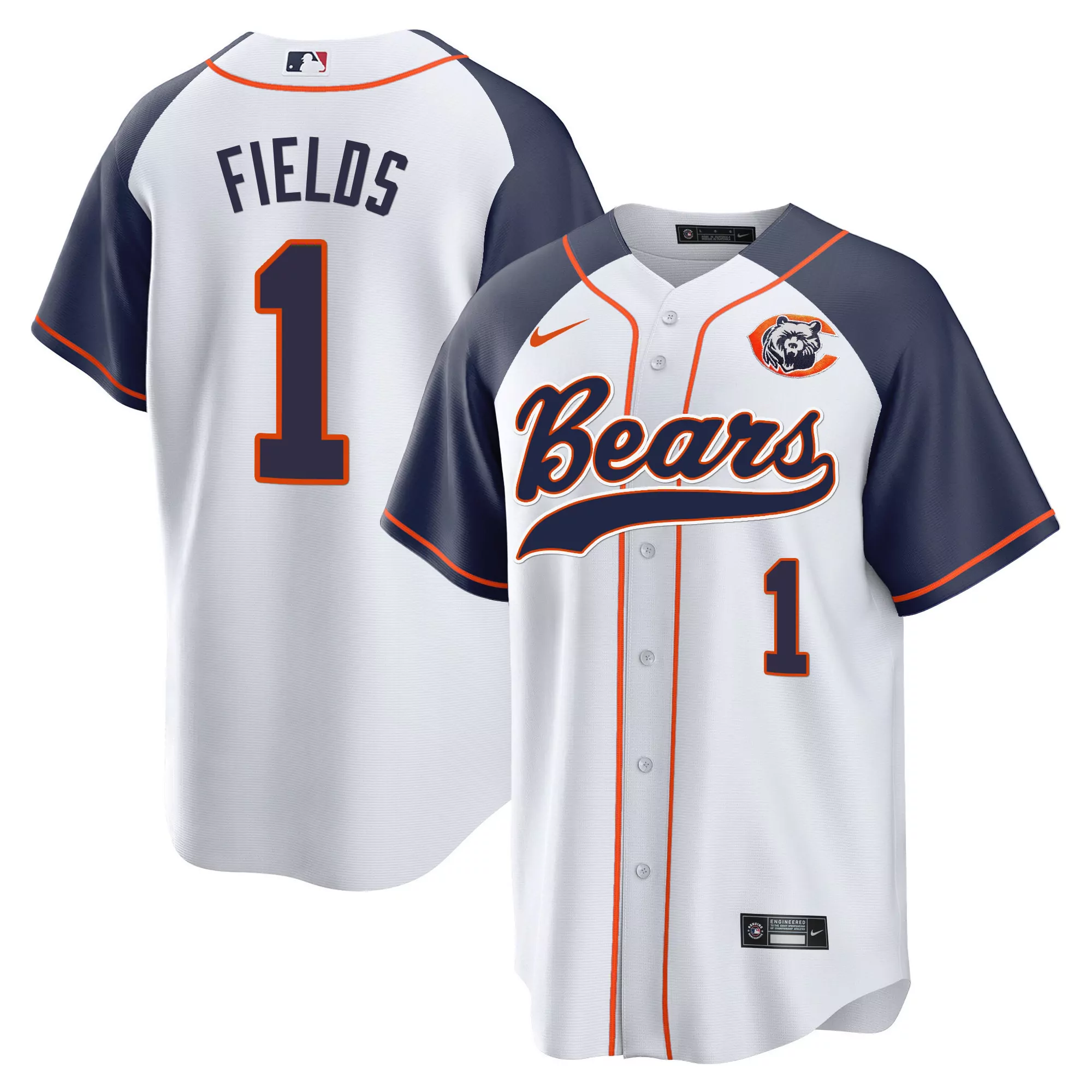 fields 1 chicago bears men s all stitched jersey shirt color block style 2023