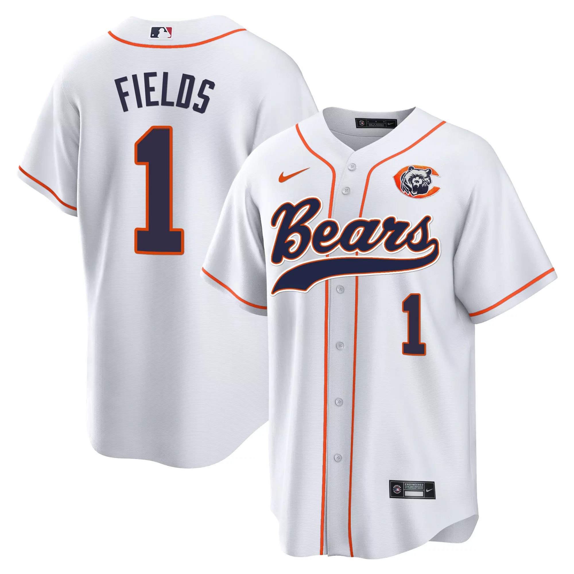 fields 1 chicago bears men s all stitched jersey shirt color block style 2023