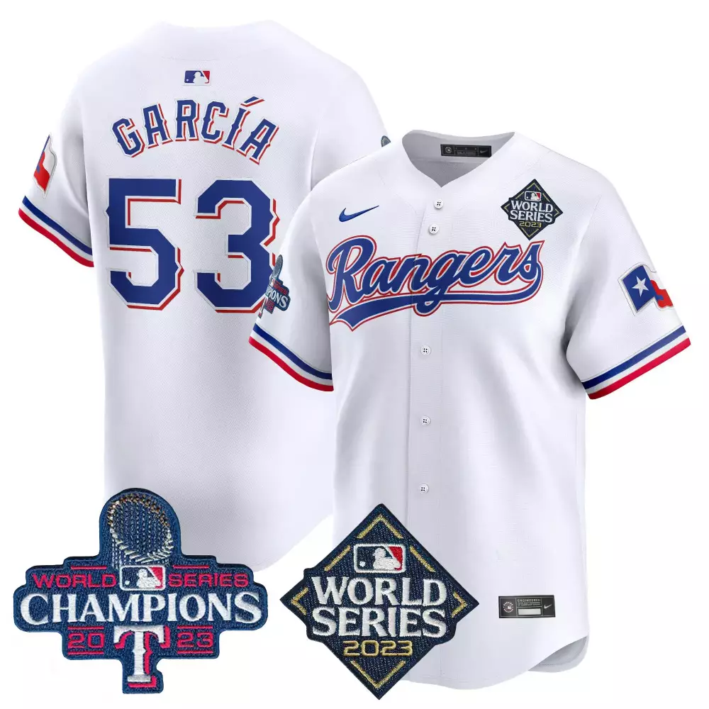 García 53 Texas Rangers 2023 Red All Stitched Vapor Jersey | Limited Edition World Series Champions | For Men, Women & Yout