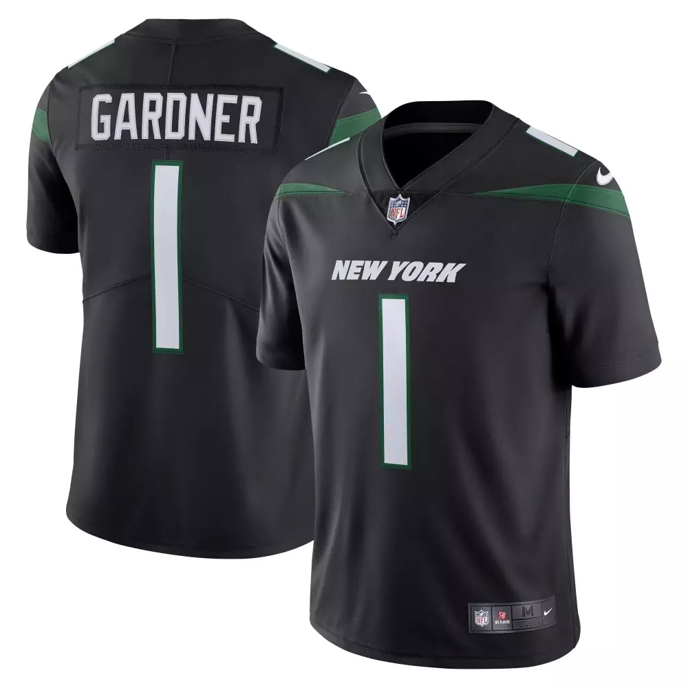 gardner 1 new york jets black all stitched vapor jersey 2023 men s