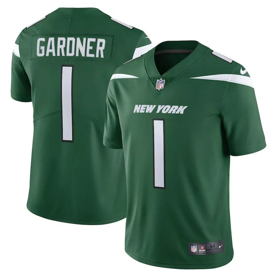 gardner 1 new york jets black all stitched vapor jersey 2023 men s