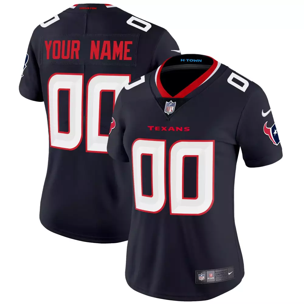 houston texans women s navy and red 2023 afc south champions all stitched jersey name patch