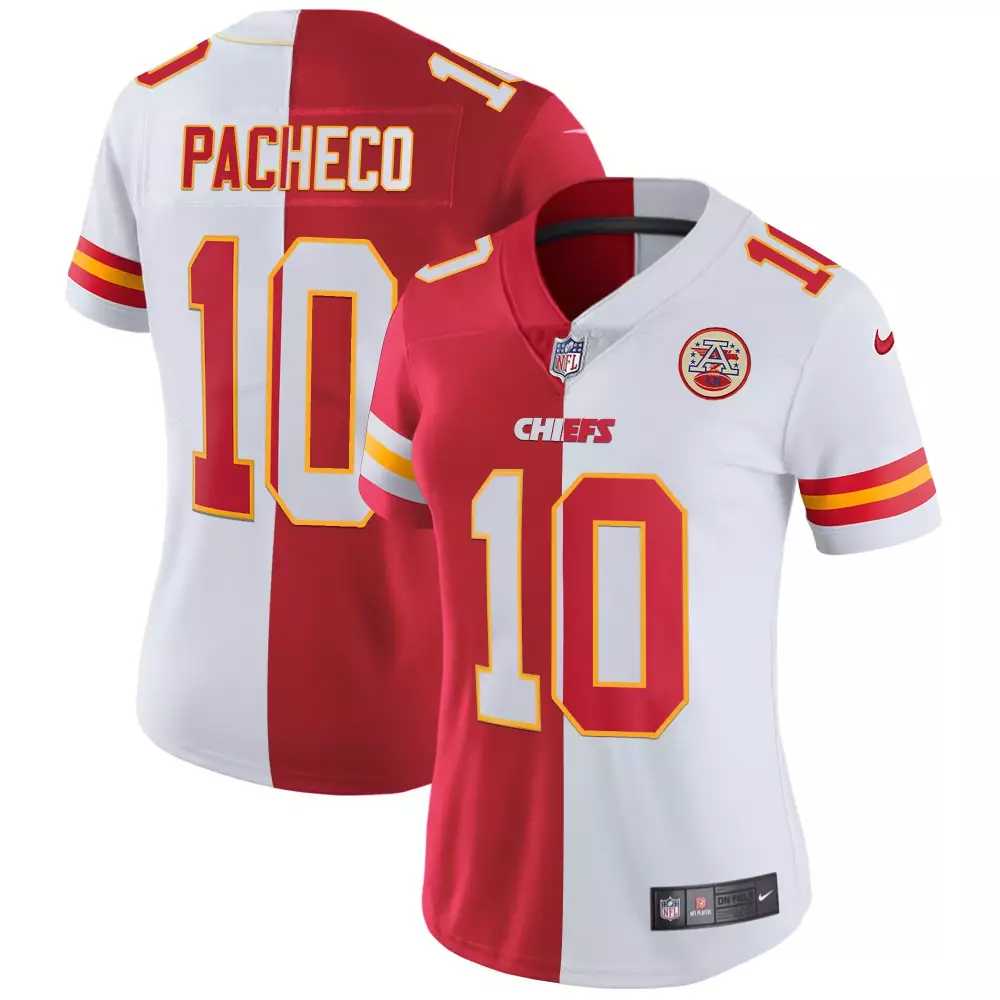 isiah pacheco 10 kansas city chiefs women s white and red all stitched vapor jersey
