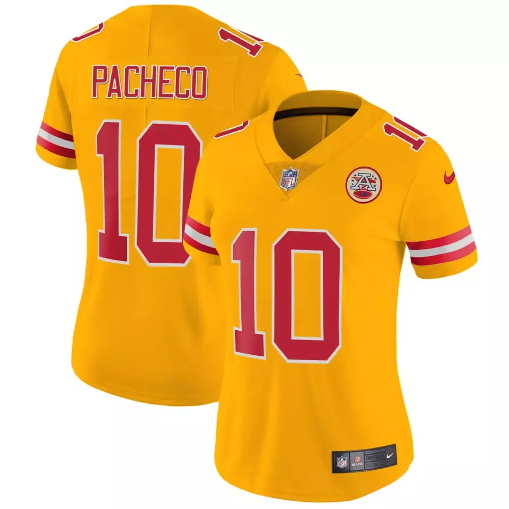 isiah pacheco 10 kansas city chiefs women s white and red all stitched vapor jersey