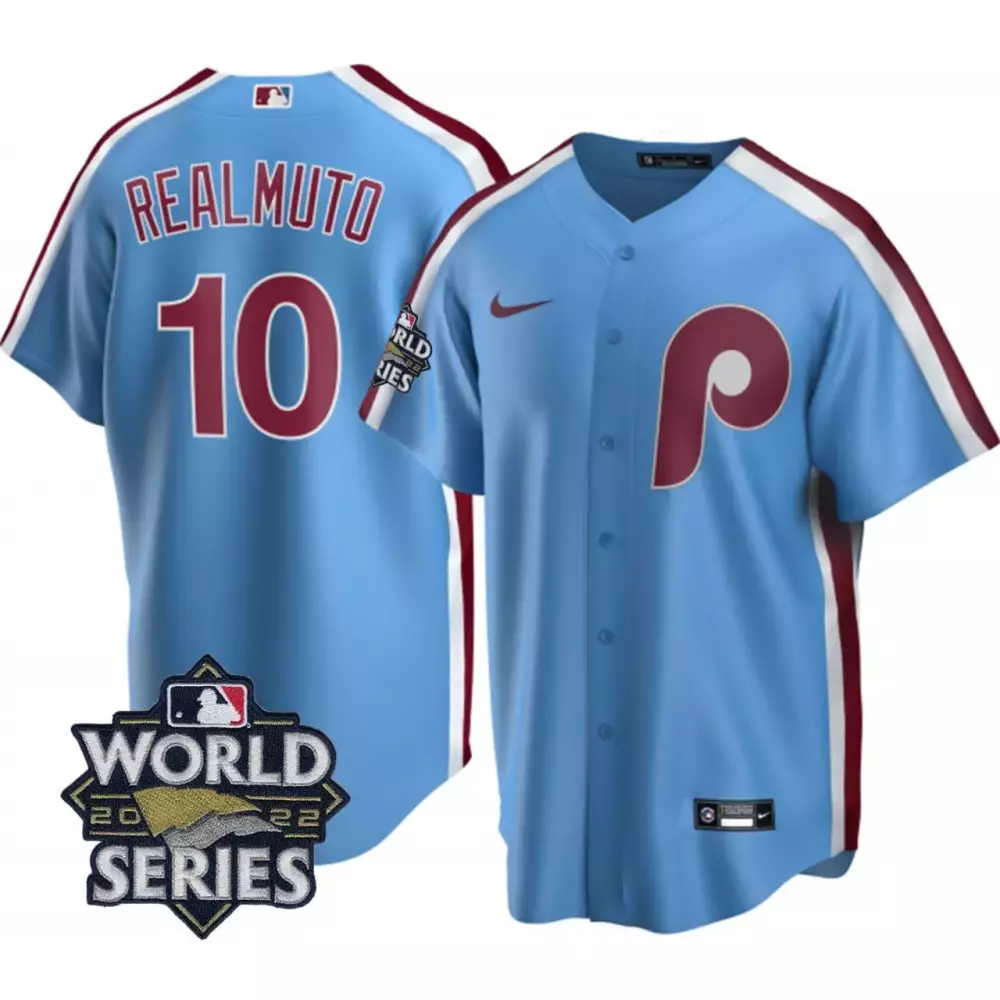 Realmuto Philadelphia Phillies 2022 World Series White Jersey | All Stitched Vapor Edition | For Men, Women & Youth