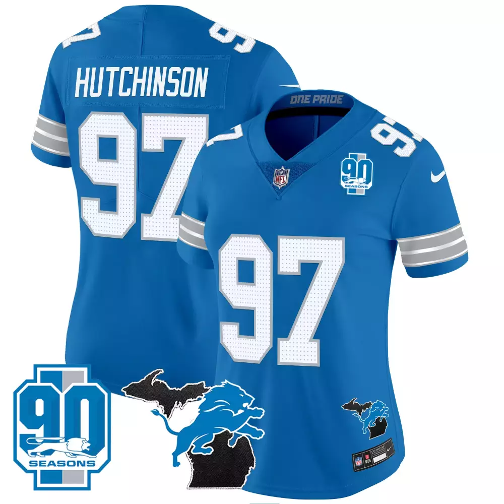 Jahmyr Gibbs 26 Detroit Lions 2024 White All Stitched Vapor Jersey | 90th Season Patch | Limited Edition | For Men, Women & Youth