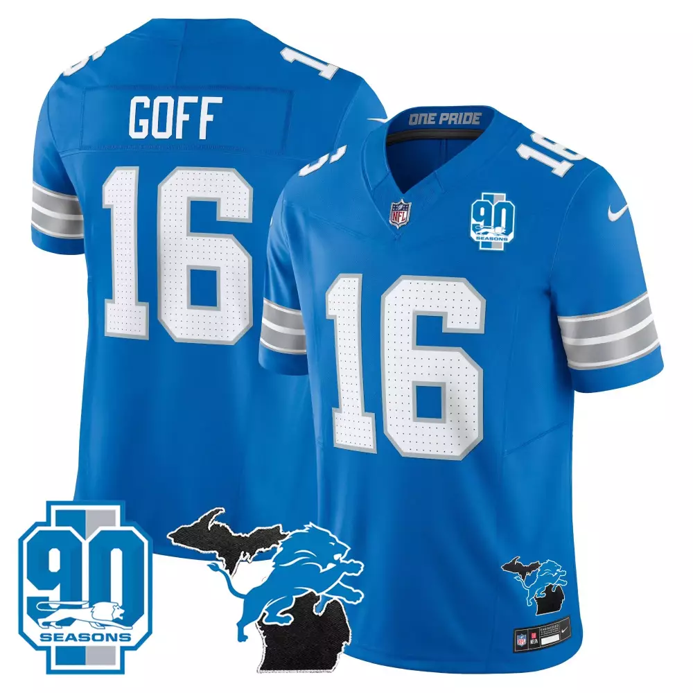 jared goff 16 detroit lions 2024 black all stitched jersey with name patch for men