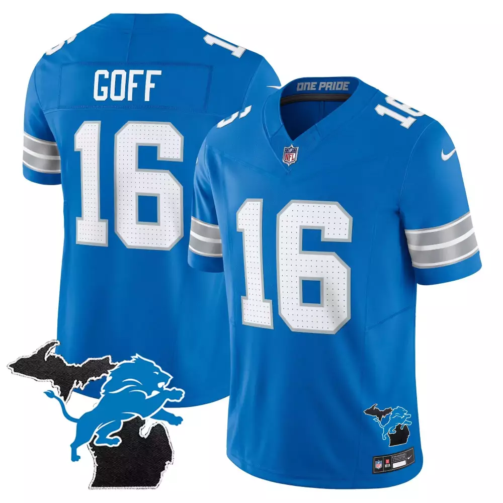 jared goff 16 detroit lions 2024 black all stitched jersey with name patch for men