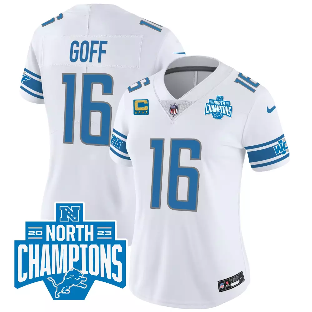 jared goff 16 detroit lions blue stitched jersey name patch men s 90th year