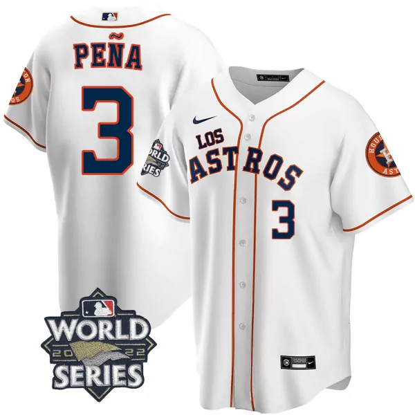 Jeremy Pea 3 Astros 2022 White Jersey | All Stitched Vapor | World Series Patch for Men, Women & Youth