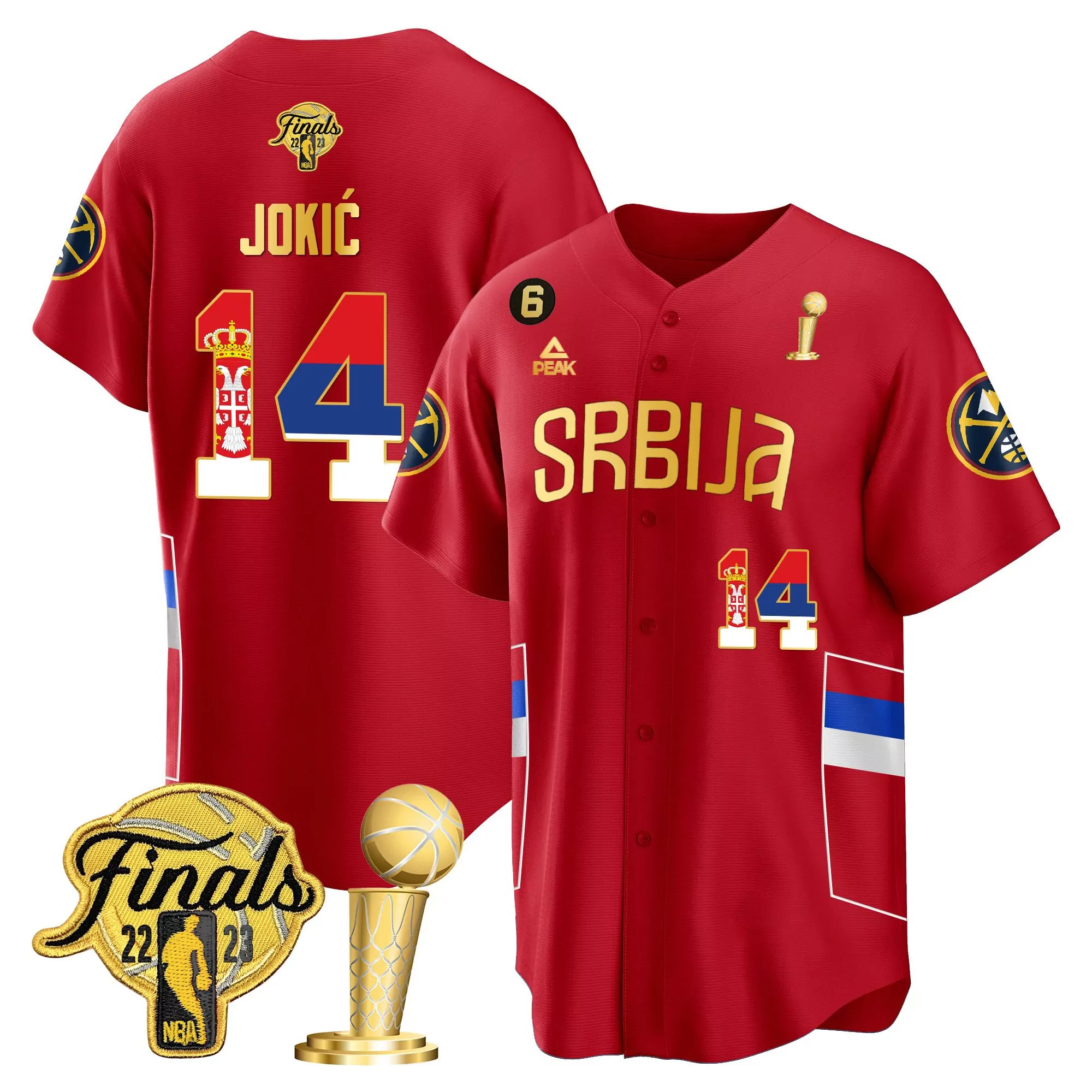 joki 14 serbia jersey red all stitched name patch men s 2022 23 finals edition