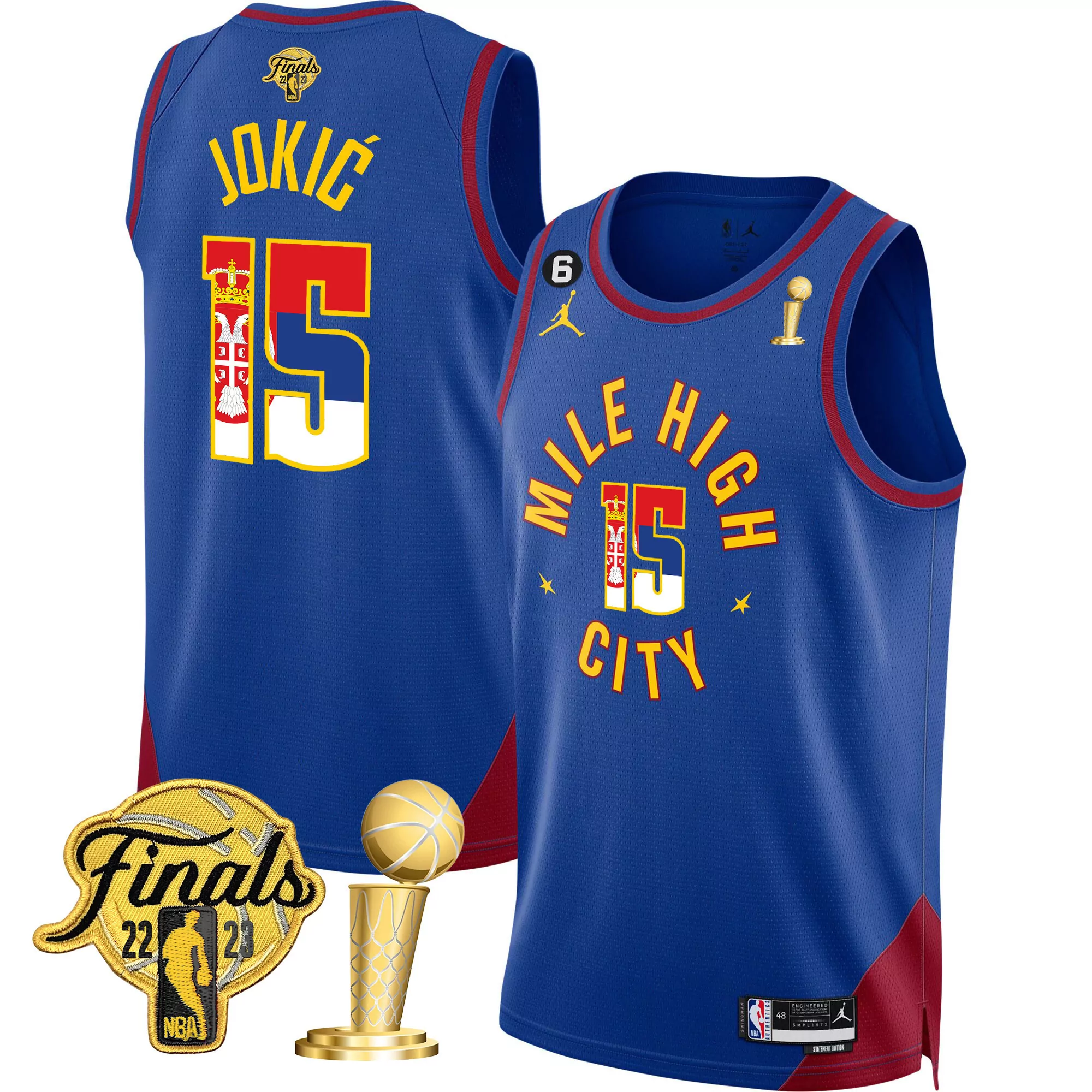 joki 15 denver nuggets blue jersey all stitched finals 2023 name patch men s style