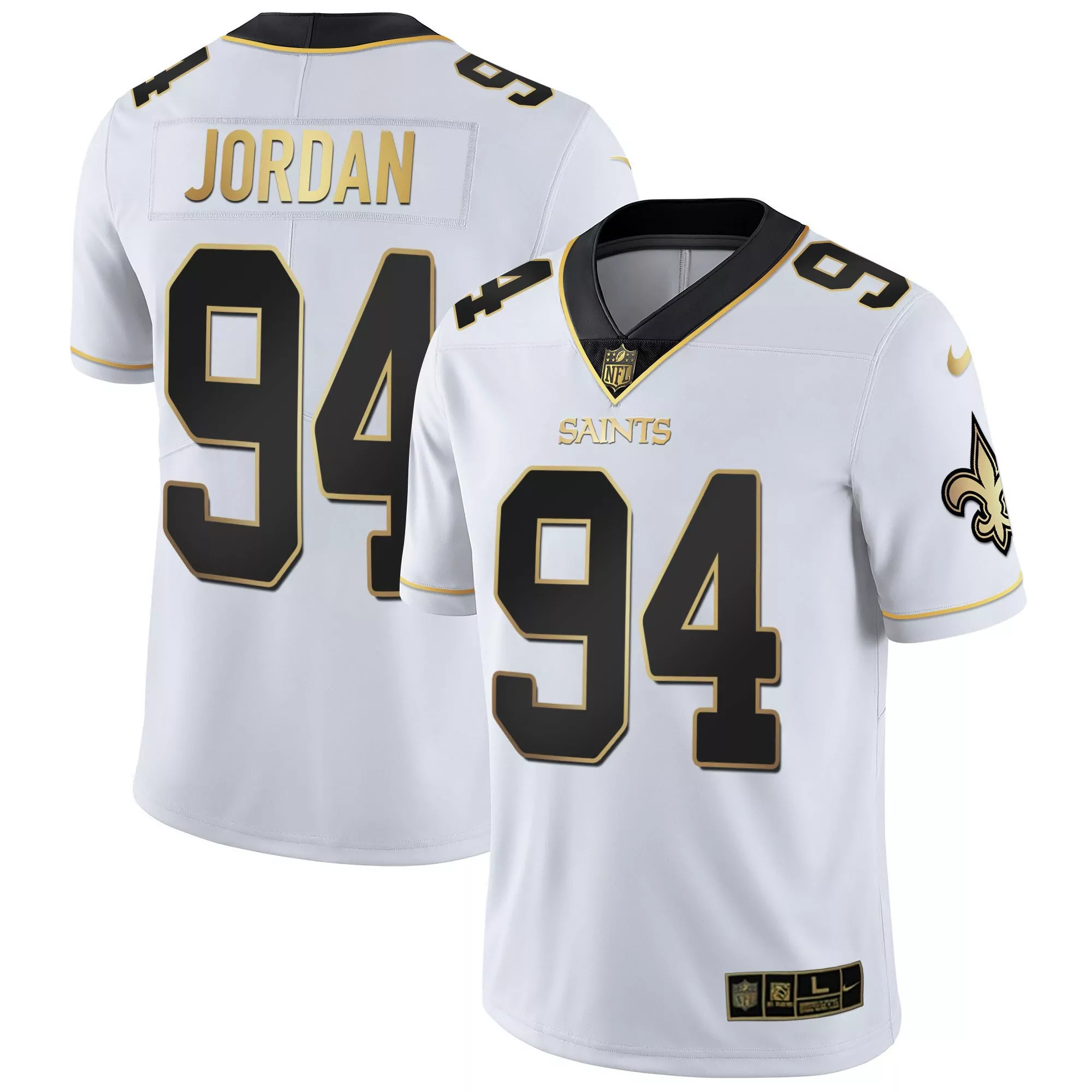 jordan 94 new orleans saints white all stitched men s jersey name patch 2023