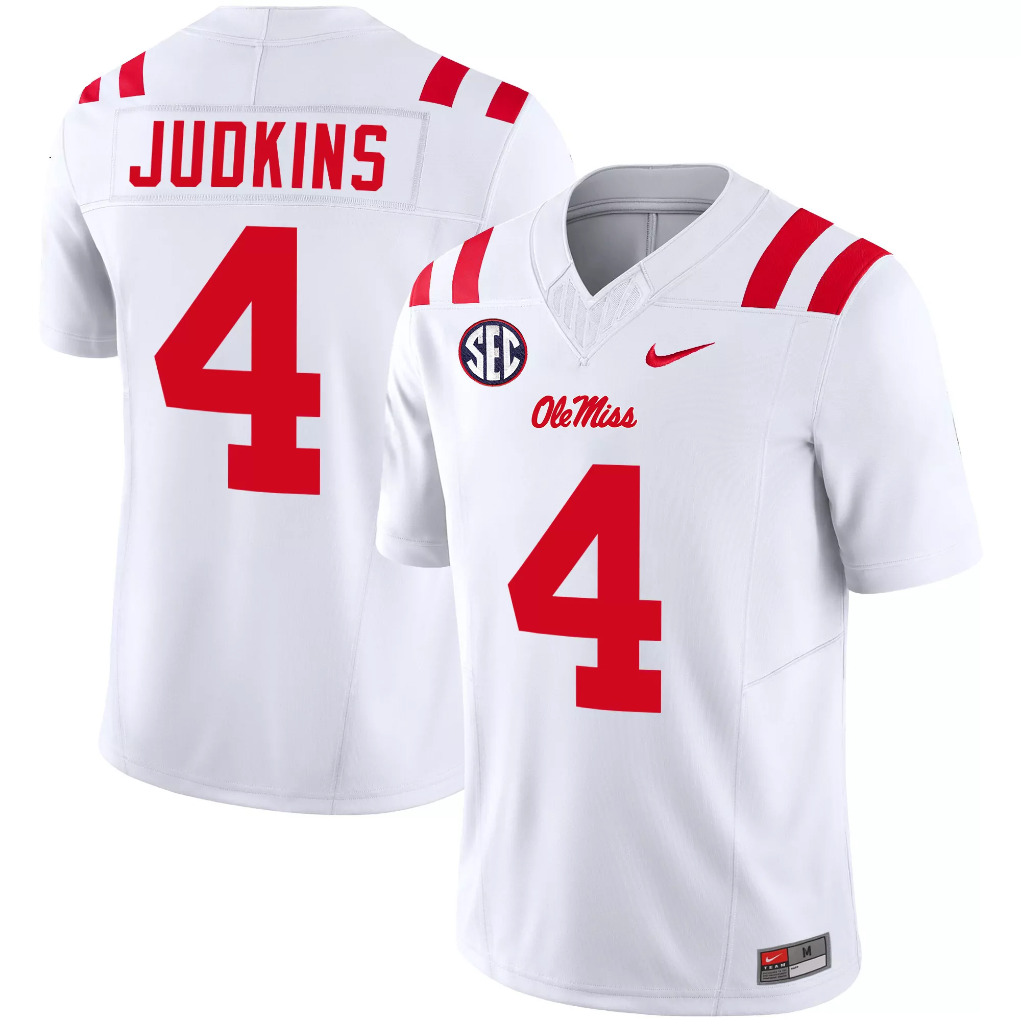 judkins 4 ole miss rebels red men s jersey all stitched with name patch 2023