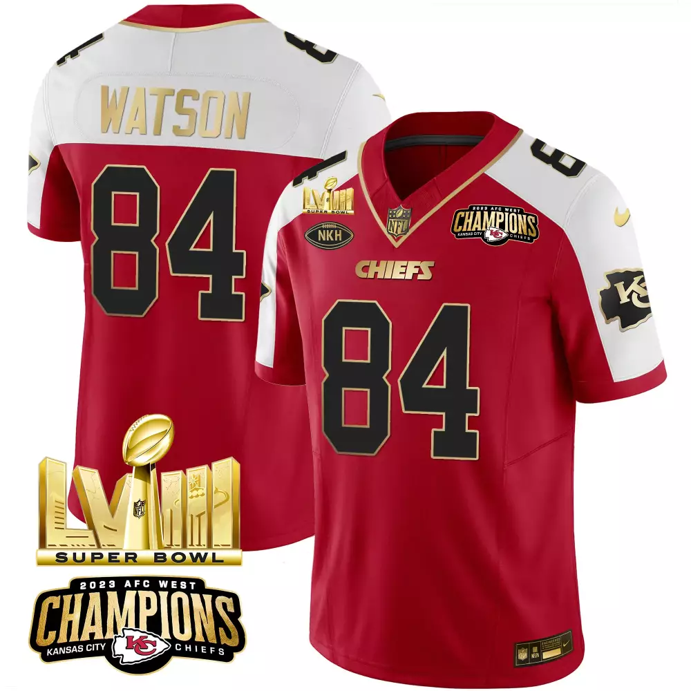 Watson 84 Kansas City Chiefs 2023 Men's All Stitched Vapor Jersey | White Back 2 Back Edition | For Men, Women & Youth
