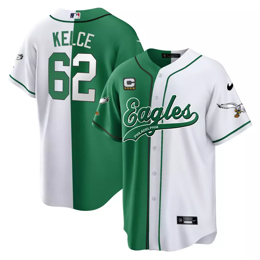 Kelce 62 Philadelphia Eagles Green White Vapor Jersey | 2023 Men's All Stitched | Limited Edition Fan Gear | For Men, Women & Youth