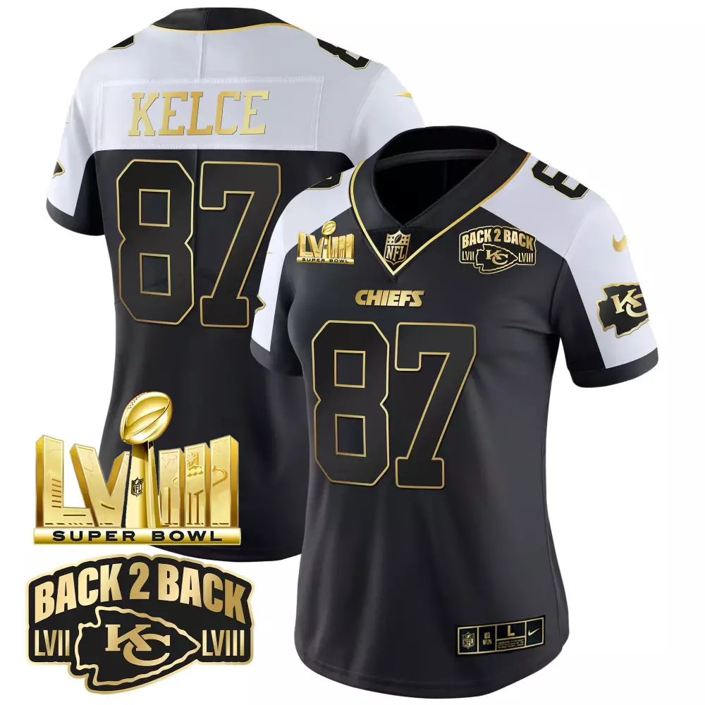 Kelce 87 Kansas City Chiefs 2023 Women's All Stitched Vapor Jersey | White Super Bowl Champions | Limited Edition Fan Gear | For Men, Women & Youth