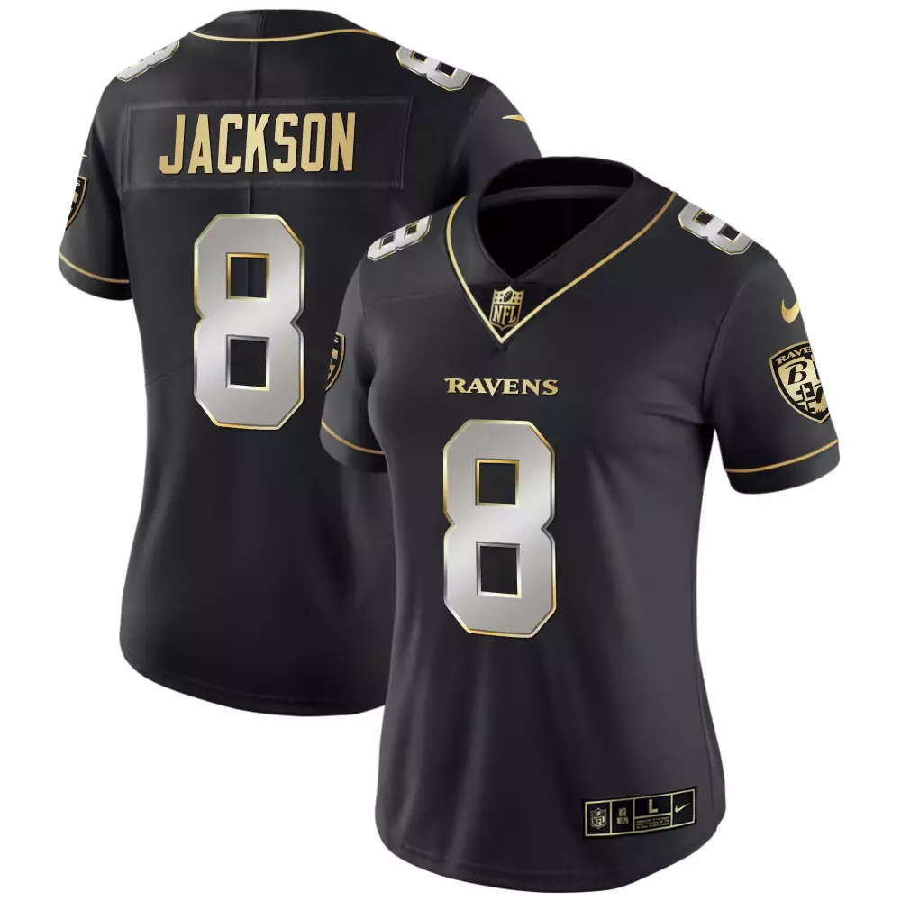 Lamar Jackson 8 Baltimore Ravens Women's Black Stitched Vapor Jersey | 2023 | Game Day Outfit | For Men, Women & Youth