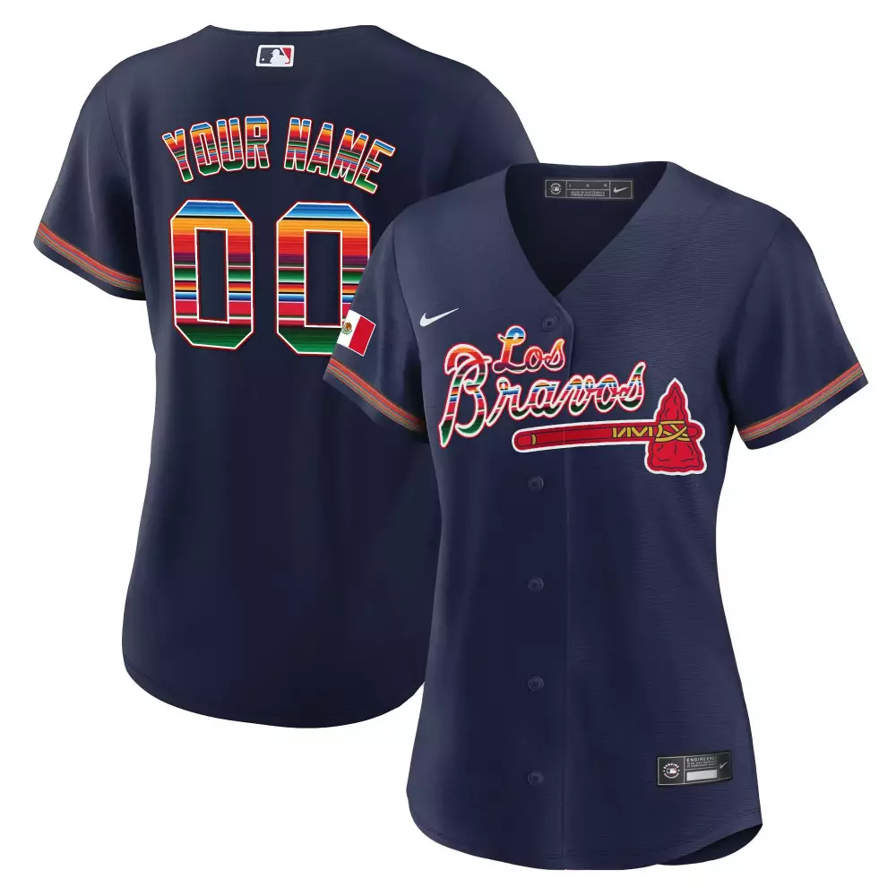 los bravos mexico custom jersey navy all stitched vapor jersey