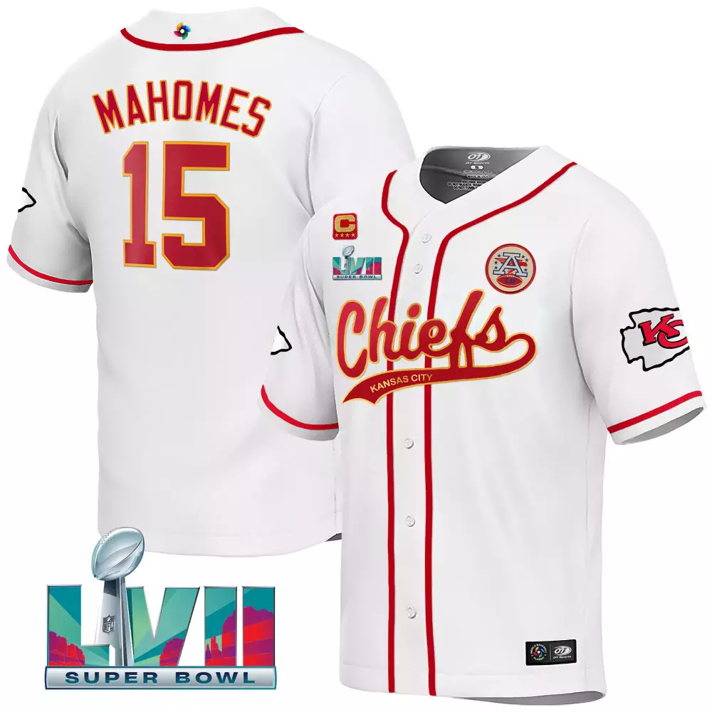 Mahomes 15 Kansas City Chiefs White Stitched Jersey | Super Bowl LVIII Limited Edition | Fan Gear for Men, Women & Youth