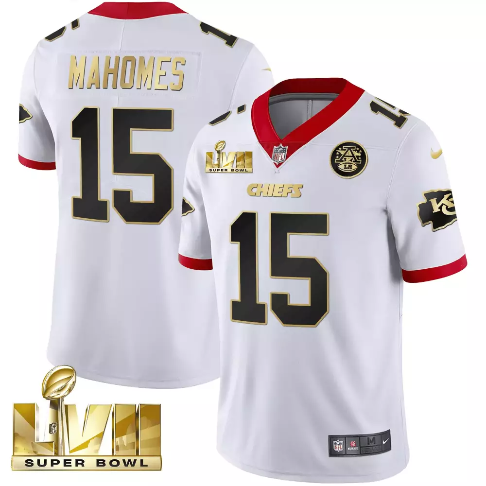 Mahomes 15 Kansas City Chiefs White Stitched Jersey | Super Bowl LVIII Limited Edition | Fan Gear for Men, Women & Youth