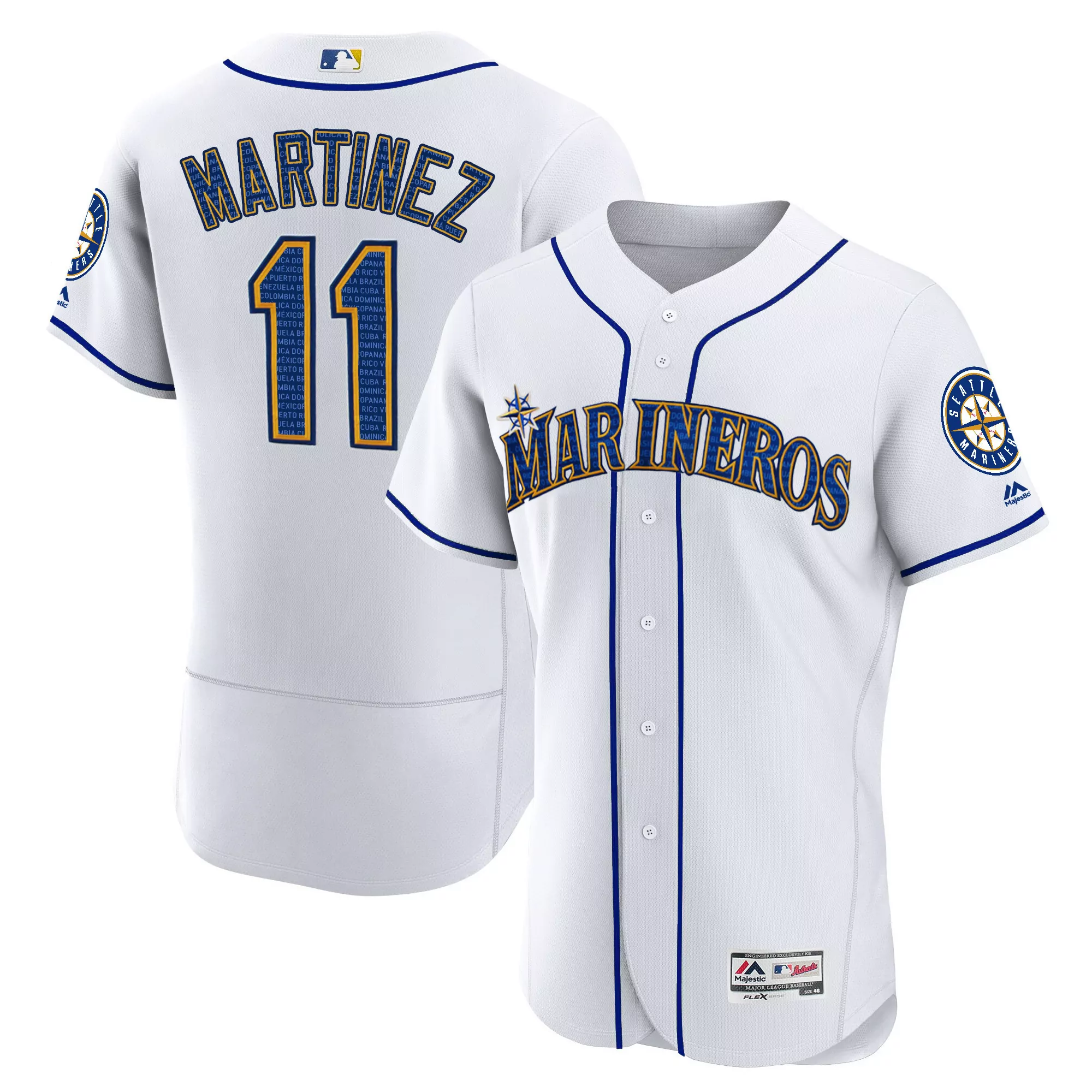 martinez 11 seattle mariners white hispanic heritage all stitched vapor jersey