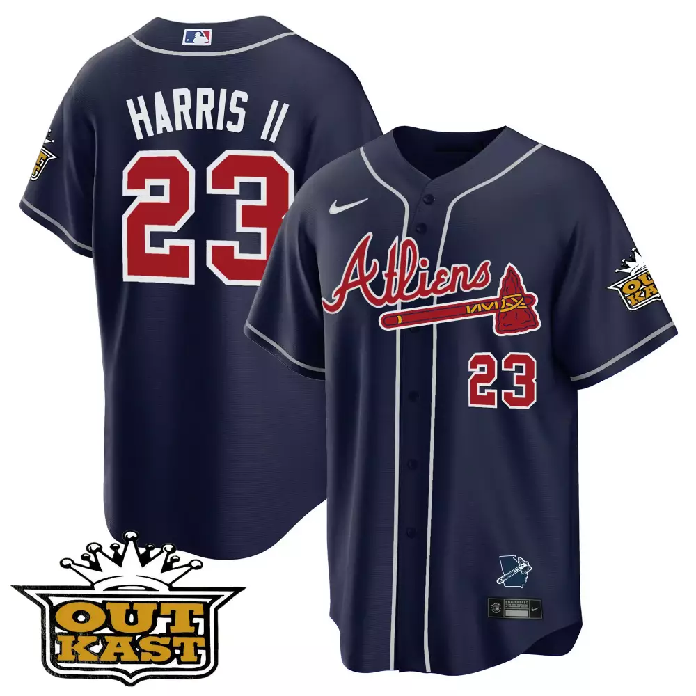 michael harris ii 23 atlanta braves navy all stitched jersey name patch 2023 men s style