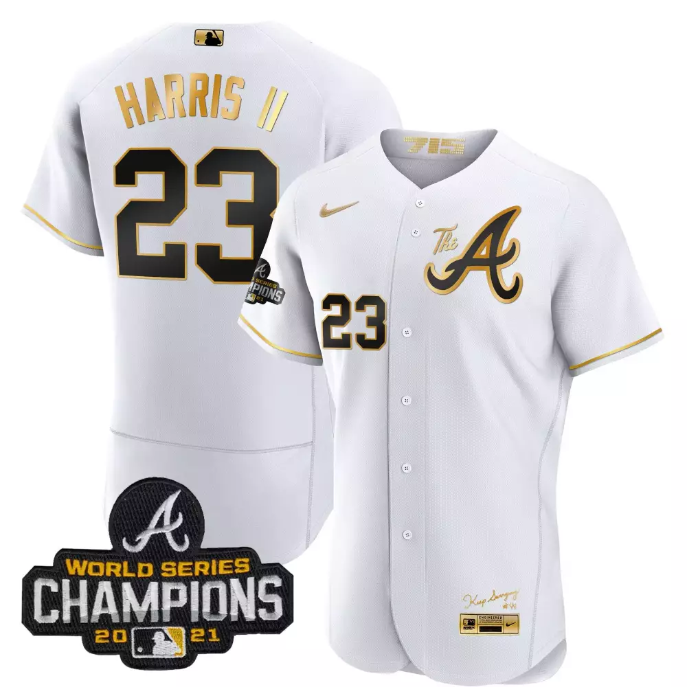 michael harris ii 23 atlanta braves white jersey 2021 youth all stitched champions edition