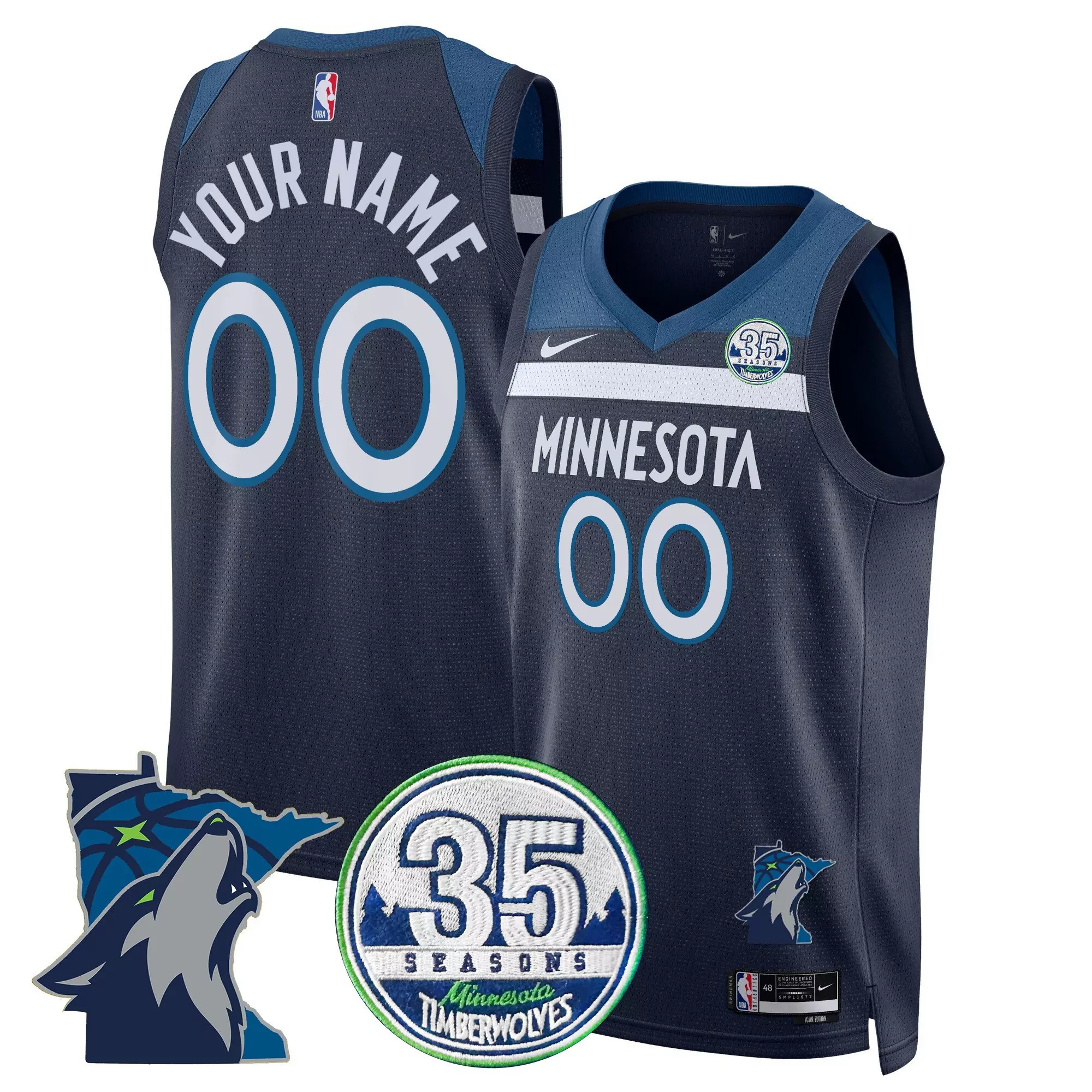 Minnesota Timberwolves Name Patch 2023 Men'S White Jersey All Stitched