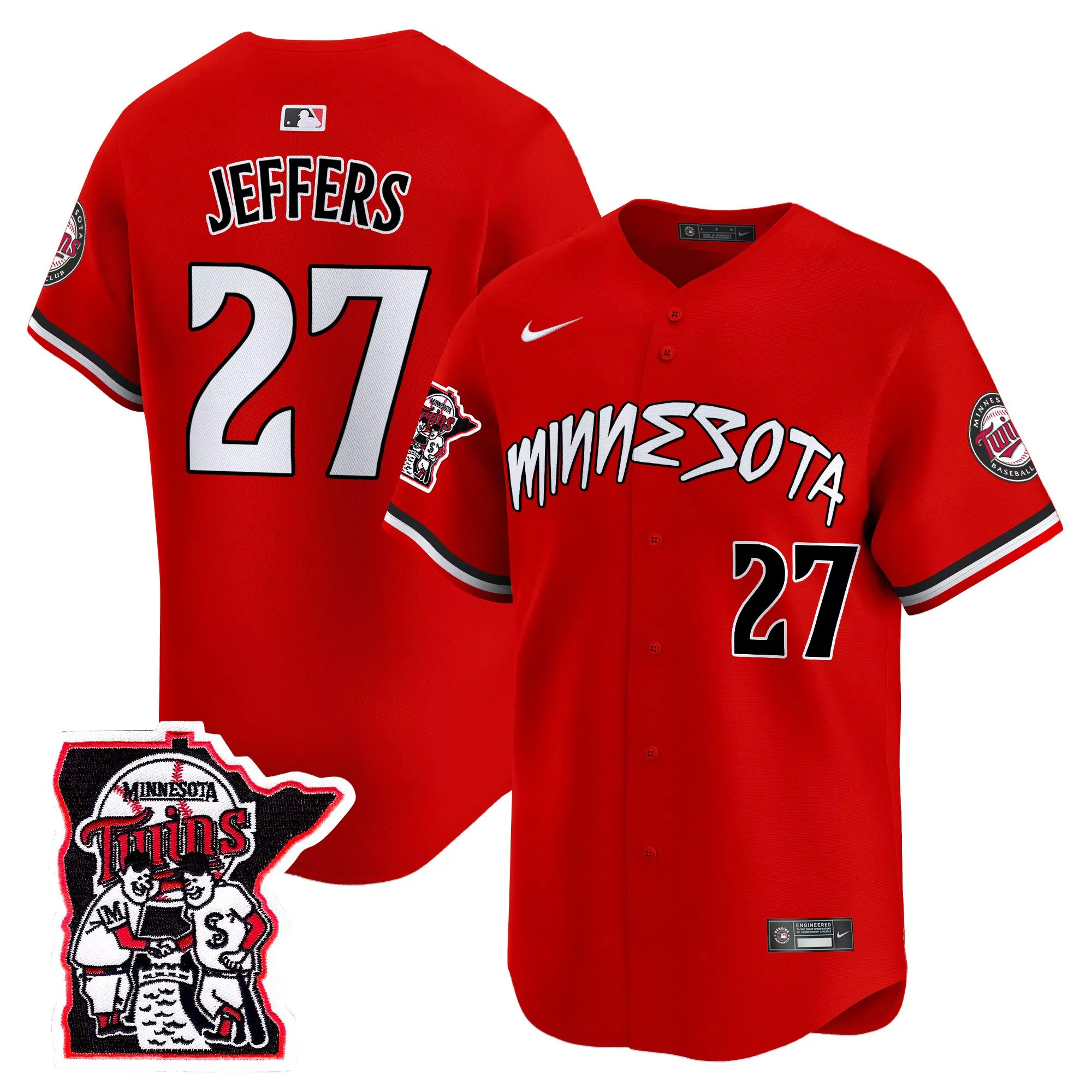 minnesota twins red jeffers 27 all stitched vapor limited jersey 2023