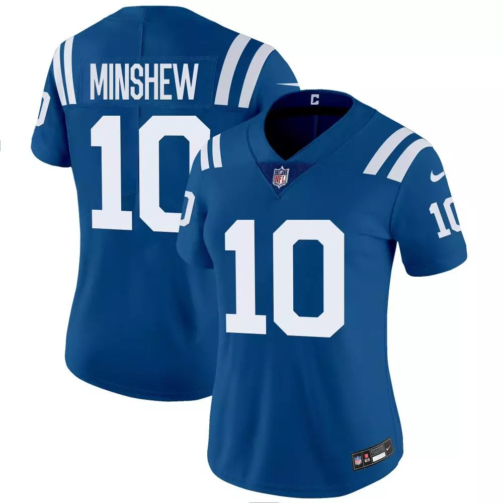 minshew 10 indianapolis colts women s blue all stitched vapor limited jersey 2
