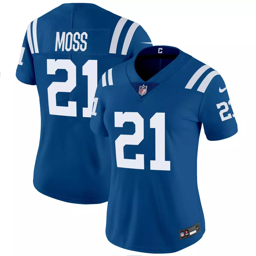 moss 21 indianapolis colts women s blue all stitched vapor limited jersey
