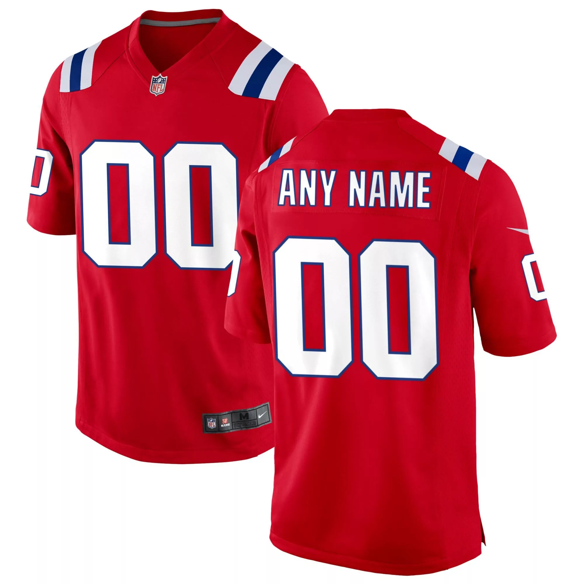 new england patriots custom red stitched jersey any name 00 men s style 2023