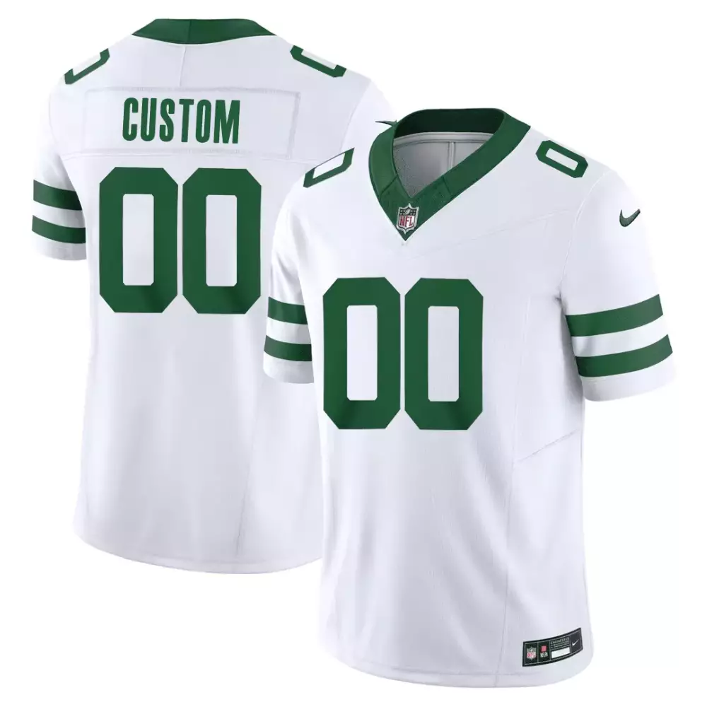 new york jets custom 00 white all stitched jersey men s style 1980s limited edition