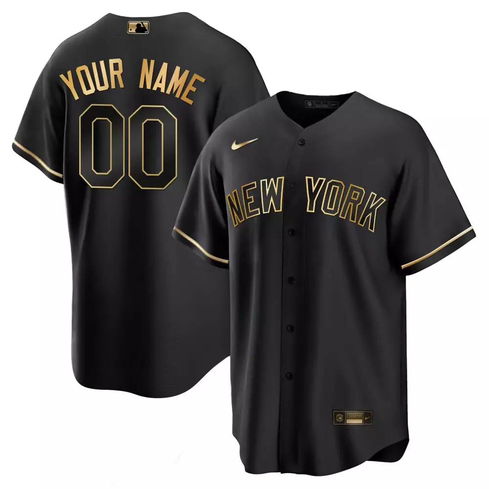 New York Yankees Black Custom Jersey | 2023 Men's All Stitched Name Patch Style | For Men, Women & Youth
