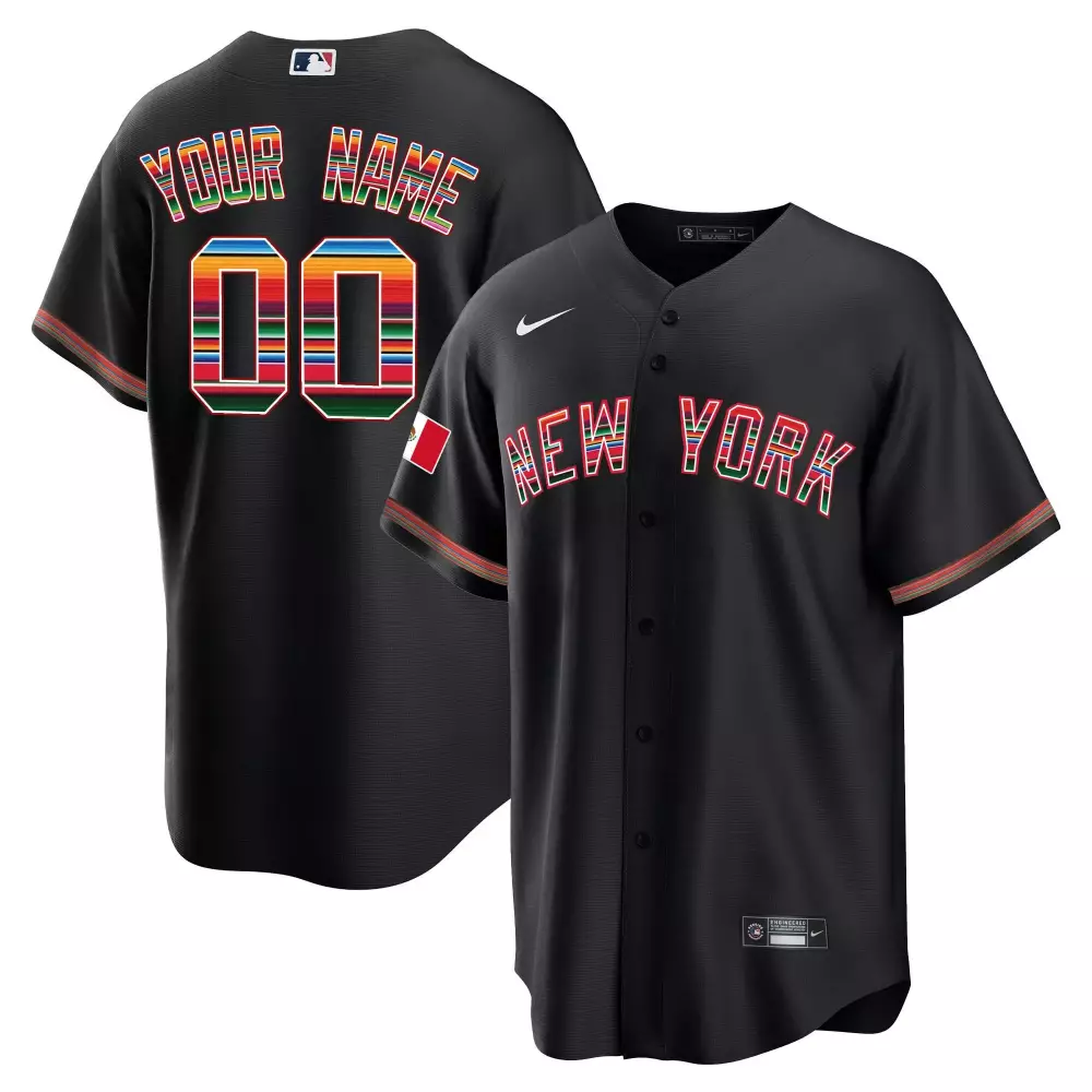New York Yankees Black Custom Name Patch Stitched Jersey 2023 | Stylish Fan Gear for Men, Women & Youth | Perfect Gift Idea
