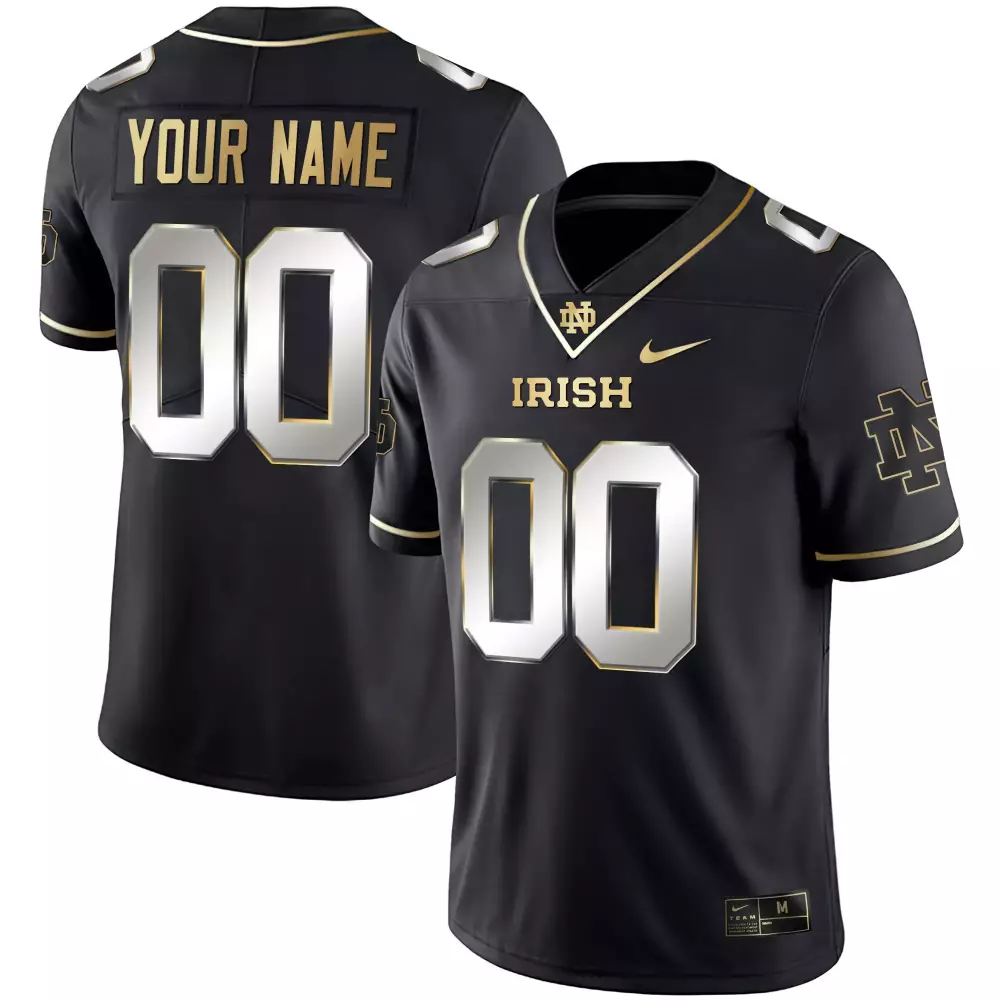notre dame fighting irish custom name 00 black stitched jersey men s style name patch 2023